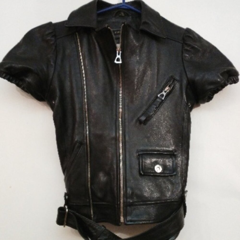 ISO - Rudsak vintage leather puff sleeved jacket